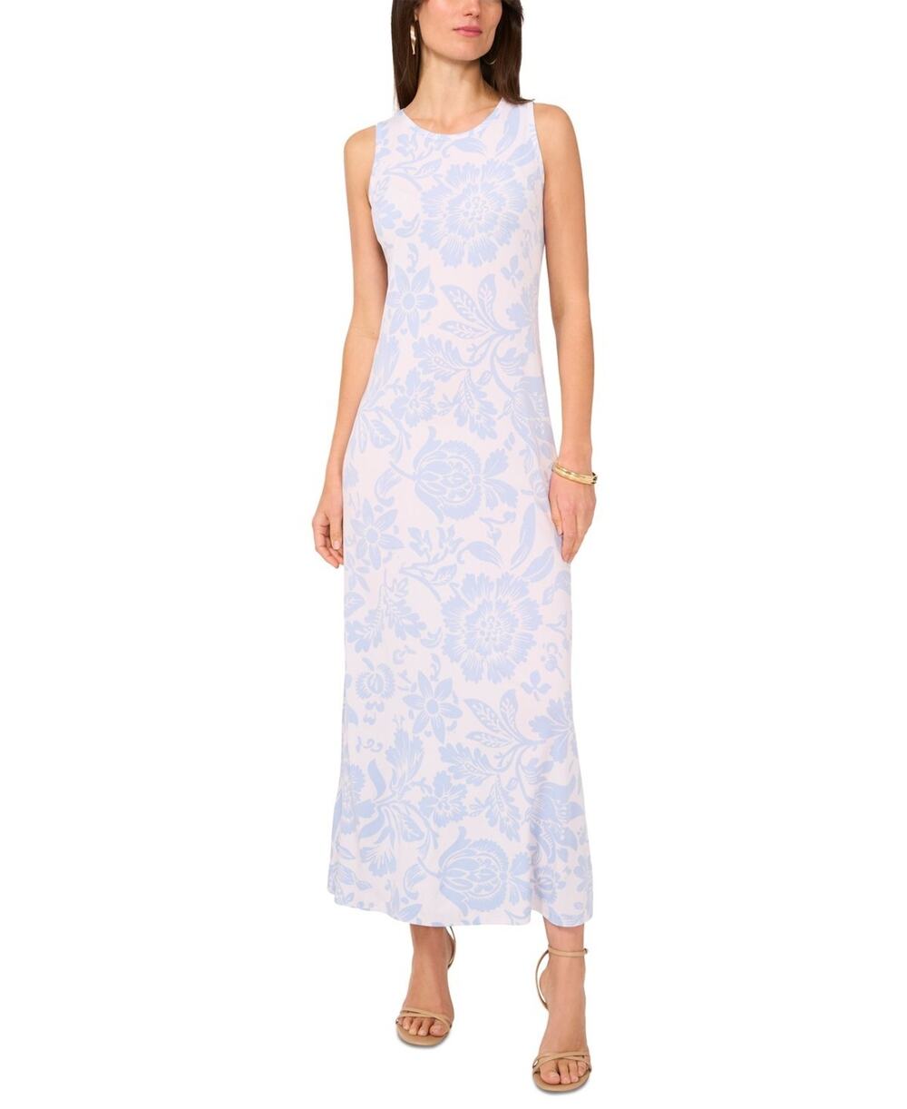 Vince Camuto Floral Sleeveless Keyhole-Back Crewneck Maxi Dress Size Xs 3762